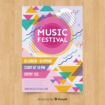 Cartaz colorido festival de música