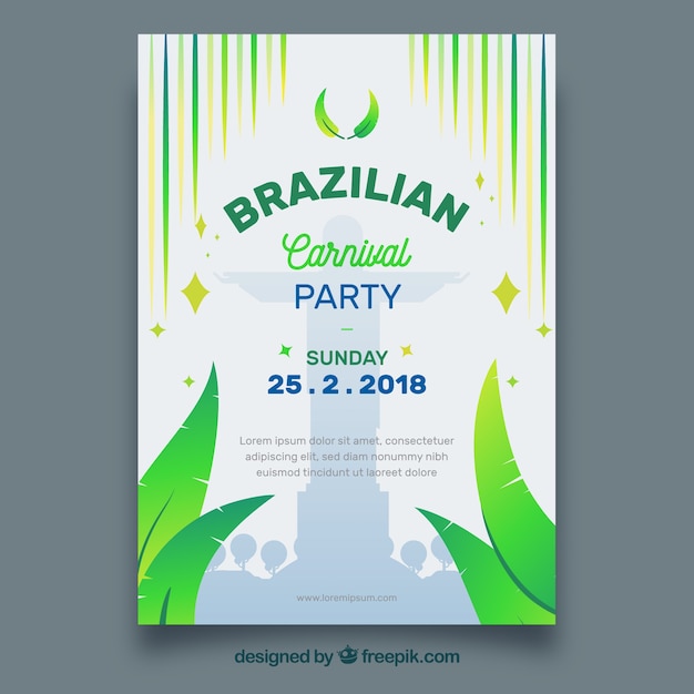 Vetor grátis cartaz de carnaval brasileiro moderno