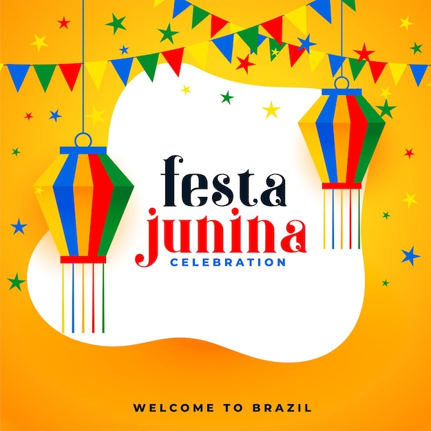 Cartaz de celebração do evento festa junina brasil festival