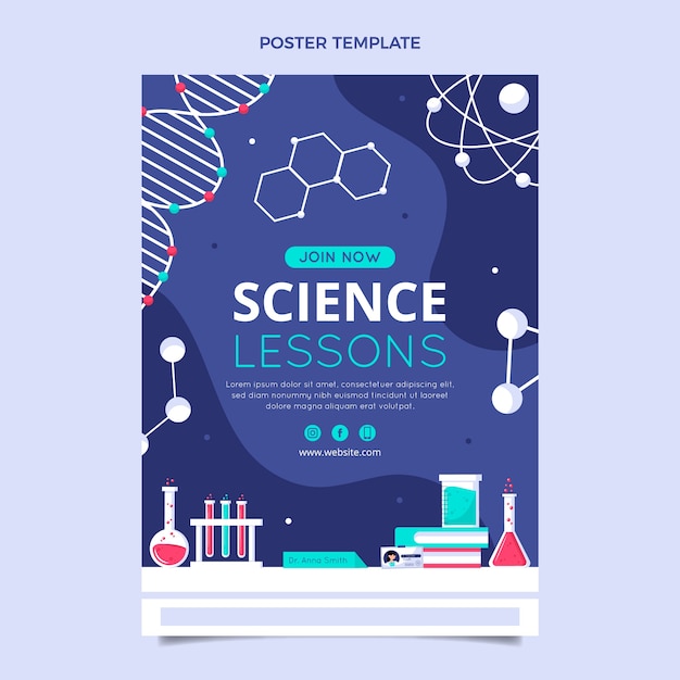 Cartaz de ciência de design plano