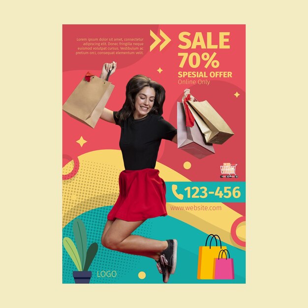 Cartaz de compras online