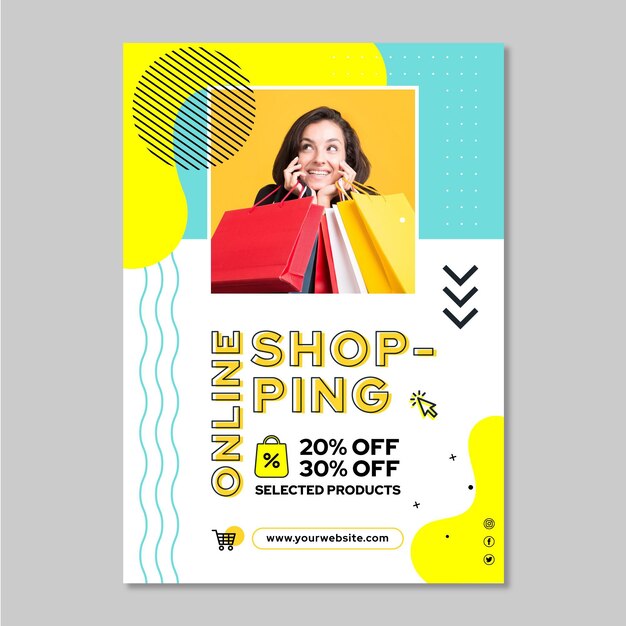 Cartaz de compras online