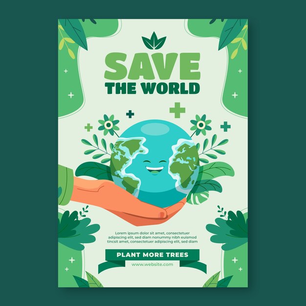 Cartaz de conceito de ecologia desenhado à mão