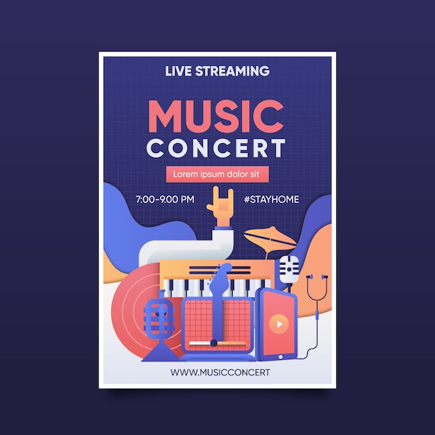 Cartaz de concerto de música ao vivo