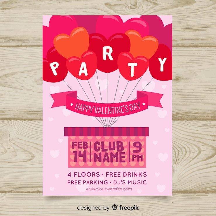 Vetor grátis cartaz de convite de festa dos namorados