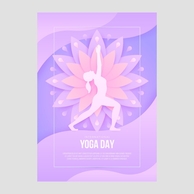 Vetor grátis cartaz de dia de ioga de estilo de papel
