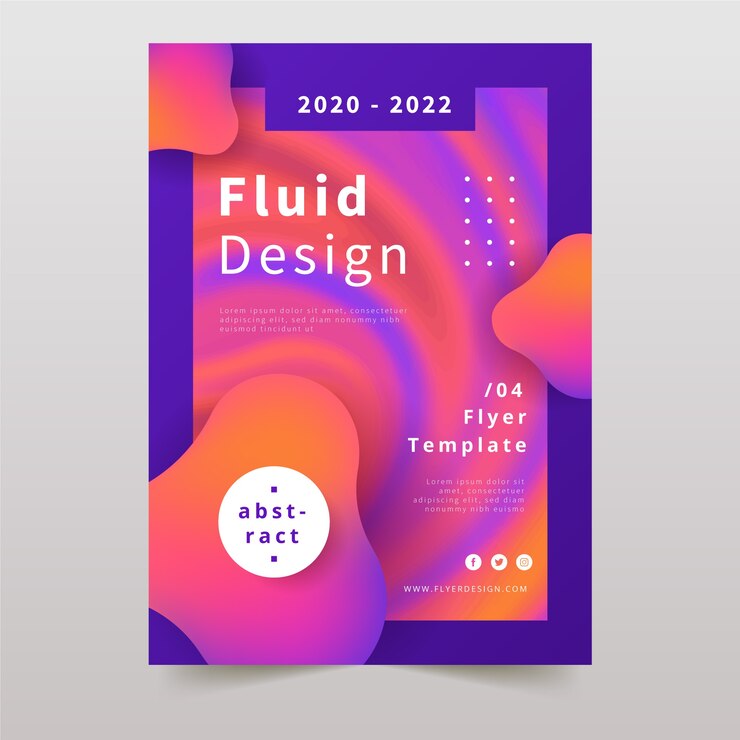 Vetor grátis cartaz de efeito fluido colorido e manchas de gradiente
