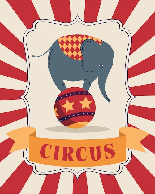 Vetor grátis cartaz de elefante de circo