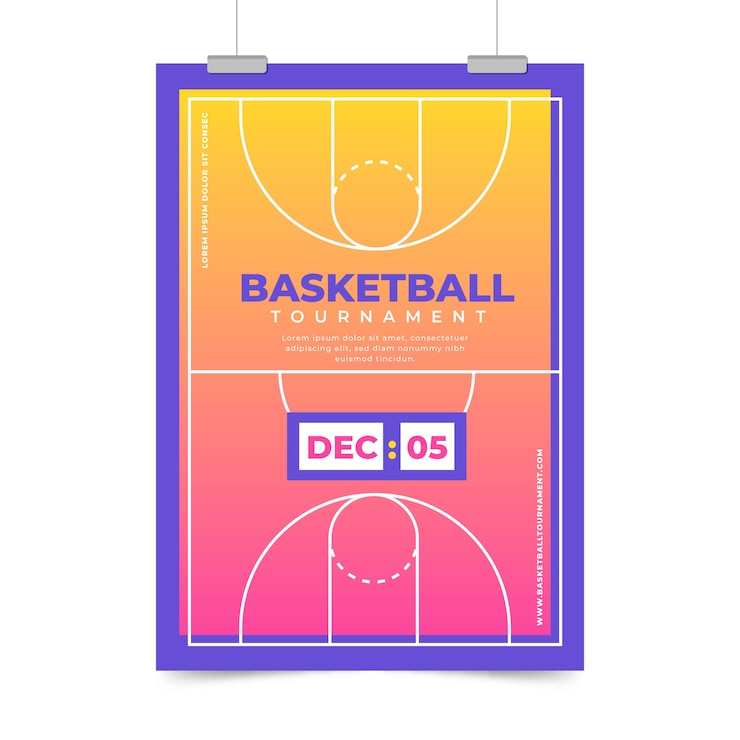 Vetor grátis cartaz de esporte para baksetball