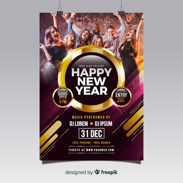 Cartaz de festa de ano novo 2019