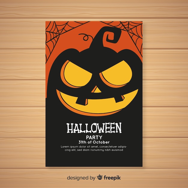 Cartaz de festa de halloween desenhada mão moderna