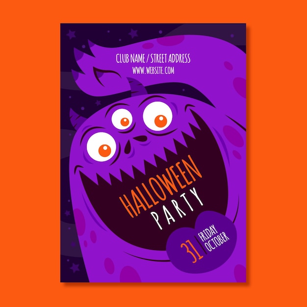 Vetor grátis cartaz de festa de halloween