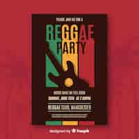 Vetor grátis cartaz de festa de reggae colorido com design liso