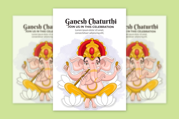 Vetor grátis cartaz de ganesh chaturthi