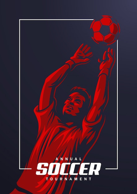 Vetor grátis cartaz de goleiro de futebol