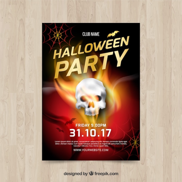 Cartaz de halloween com caveira