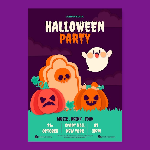 Cartaz de Halloween em estilo de jornal
