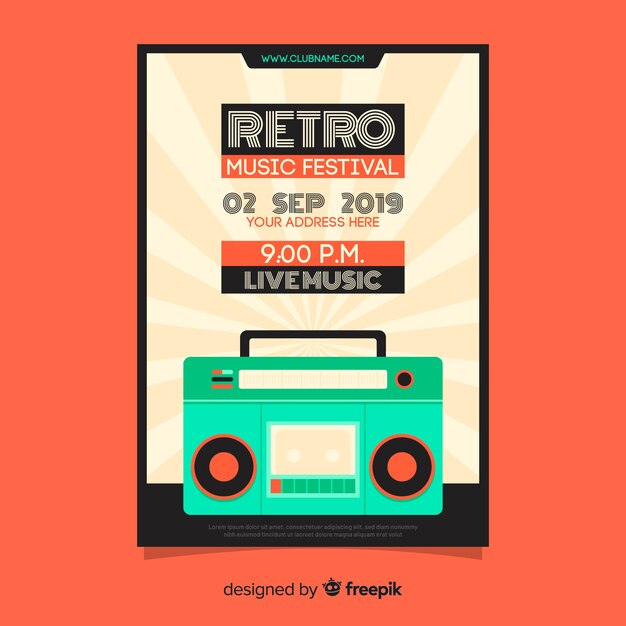 Cartaz de música retrô modelo