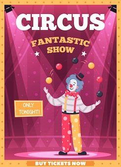 Cartaz de performance de circo com show fantástico