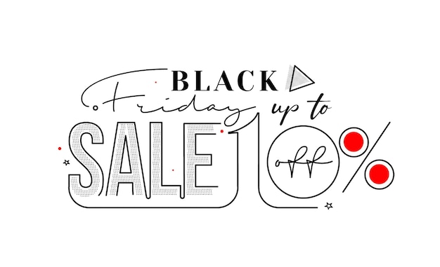 Cartaz de promoção de venda de sexta-feira negra ou design de banner, oferta especial de venda de 10%, promoção e modelo de vetor de compras.