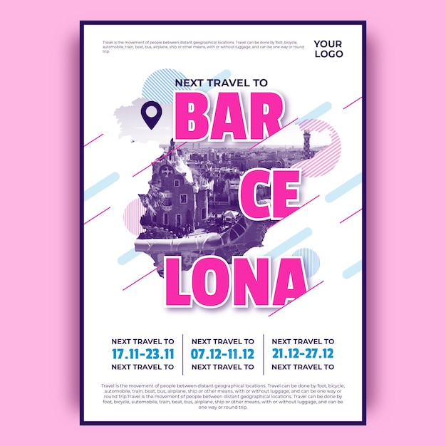 Vetor grátis cartaz de viagens coloridas barcelona