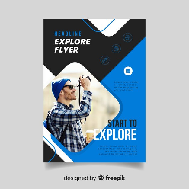 Cartaz de viagens modelo com imagem