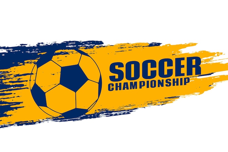 Vetor grátis cartaz do campeonato de futebol com efeito grungy