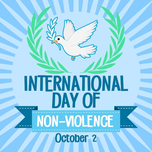 Vetor grátis cartaz do dia internacional da não violência