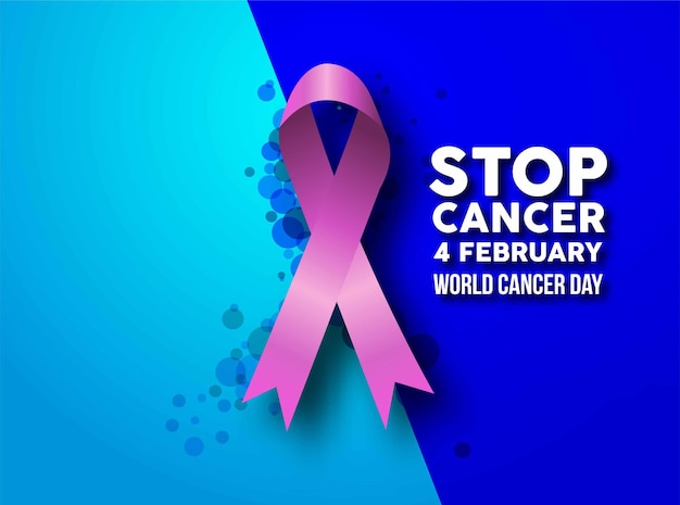 Cartaz do dia mundial do câncer ou ilustração de banner fundo 4 de fevereiro
