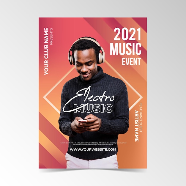 Vetor grátis cartaz do evento de música 2021