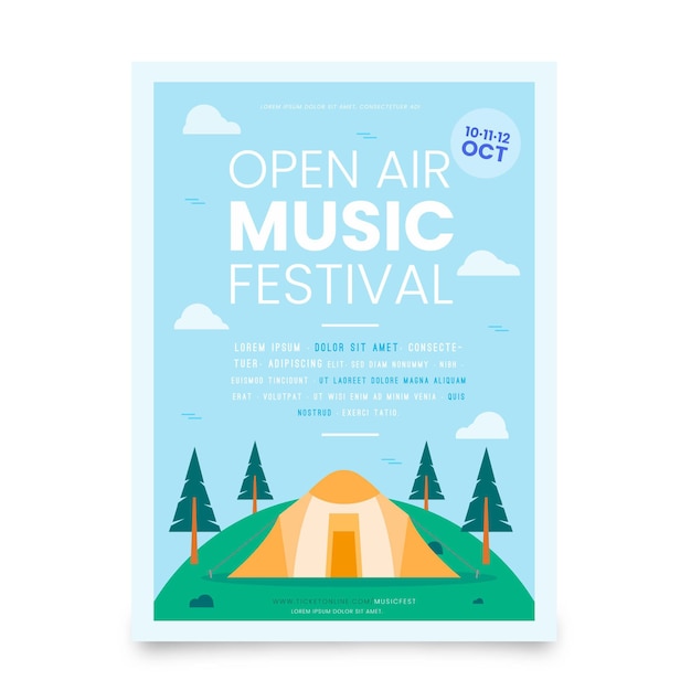 Cartaz do festival de música ao ar livre