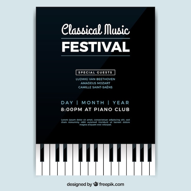 Vetor grátis cartaz do festival de música em estilo plano