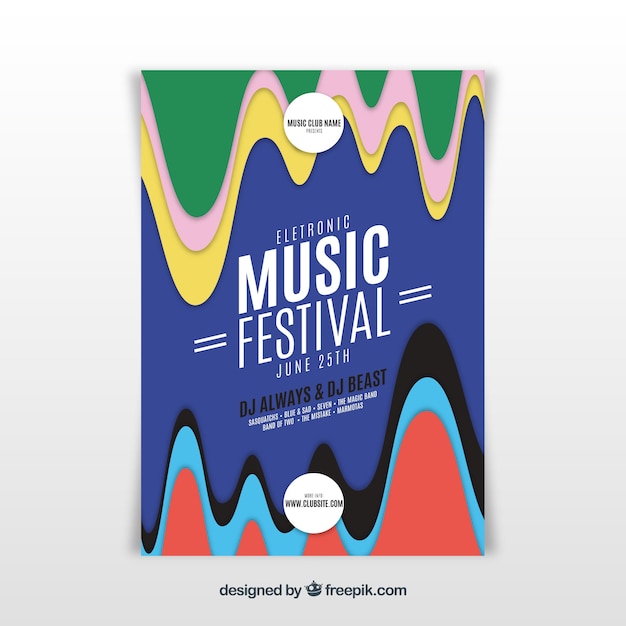 Vetor grátis cartaz do festival de música em estilo plano