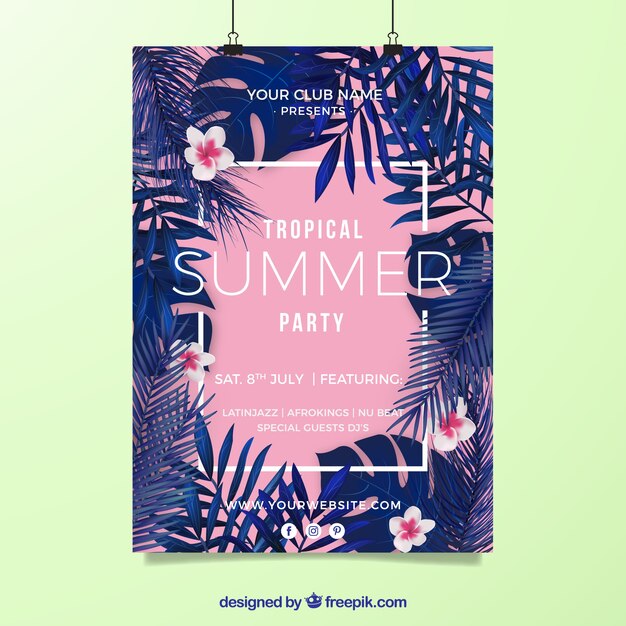 Cartaz do festival de música tropical de verão