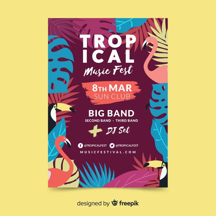 Vetor grátis cartaz do festival de música