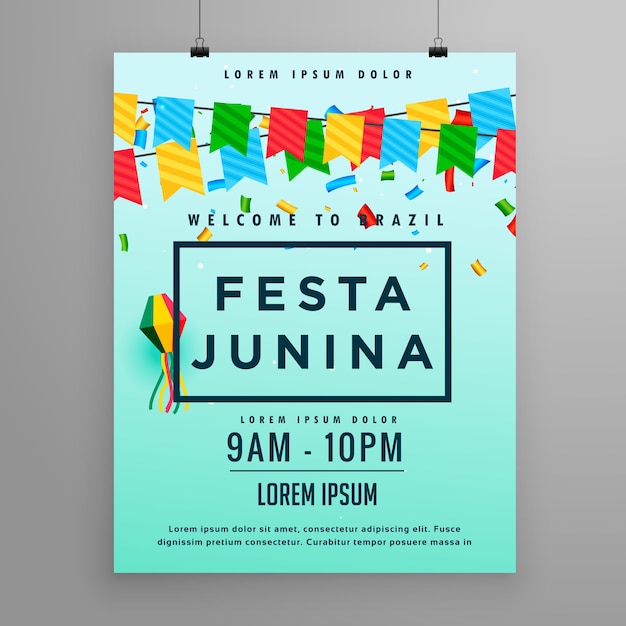 Vetor grátis cartaz do festival para festa junina