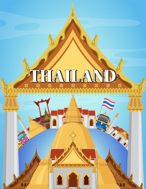 Cartaz do marco de Bangkok Tailândia