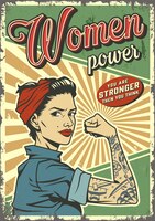 Vetor grátis cartaz do poder da mulher vintage