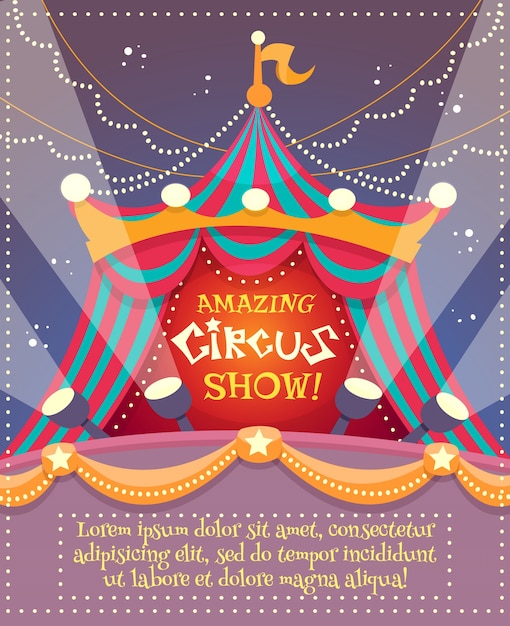 Vetor grátis cartaz do vintage do circo