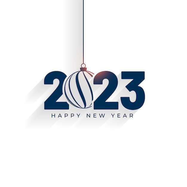 Vetor grátis cartaz elegante do evento do ano novo 2023 com design de bugiganga de natal
