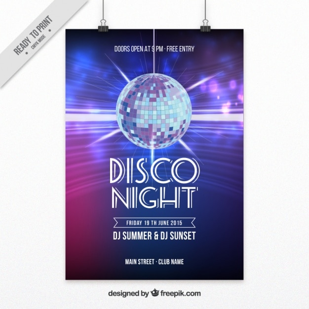 Vetor grátis cartaz para uma discoteca noite