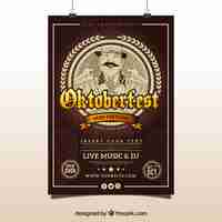 Vetor grátis cartaz vintage de mais oktoberfest