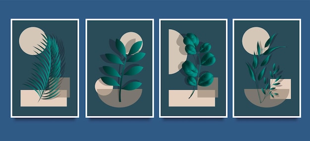Cartazes de arte de linha minimalista abstratoscartões de arte com doodle formas orgânicas design moderno e moderno