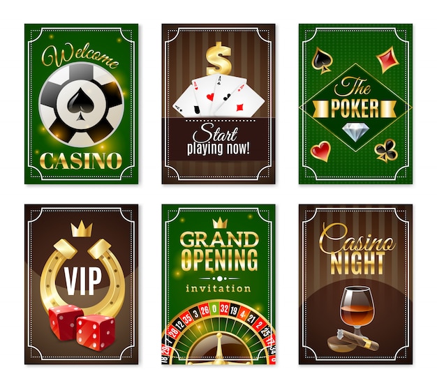 Cartões de casino mini posters banners set