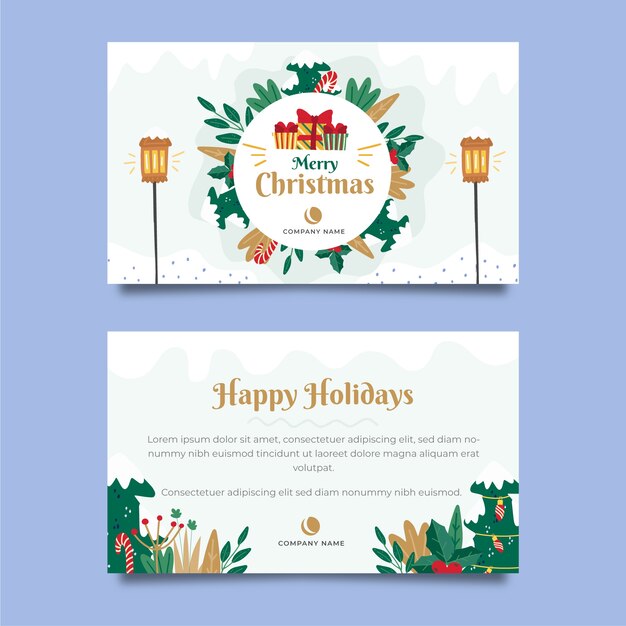 Cartões de natal flat business
