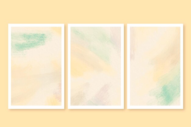 Cartões de pinceladas em aquarela