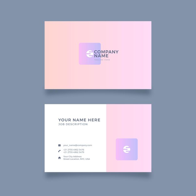 Cartões de visitas pastel simplistas do inclinação