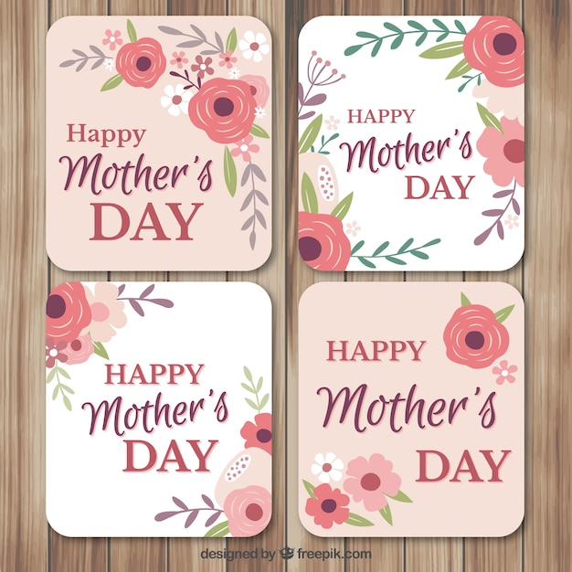 Vetor grátis cartões do dia das mães bonito