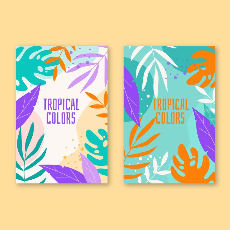 Vetor grátis cartões tropicais abstratos