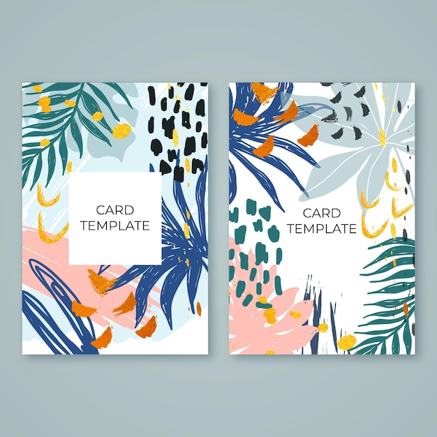 Vetor grátis cartões tropicais abstratos